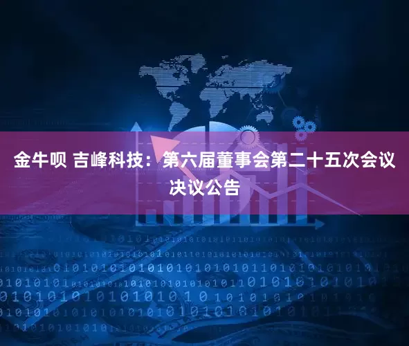 金牛呗 吉峰科技：第六届董事会第二十五次会议决议公告