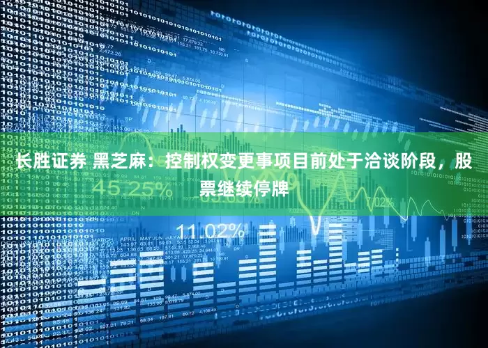 长胜证券 黑芝麻：控制权变更事项目前处于洽谈阶段，股票继续停牌